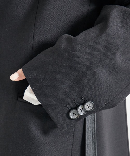 STUDIOUS(ステュディオス)の「【STUDIOUS/ステュディオス】Leather Belted Tailored Jacket/レザーベルテッドテイラードジャケット(テーラードジャケット・レディース・ブラック/ベージュ・1/2)」の17枚目の写真