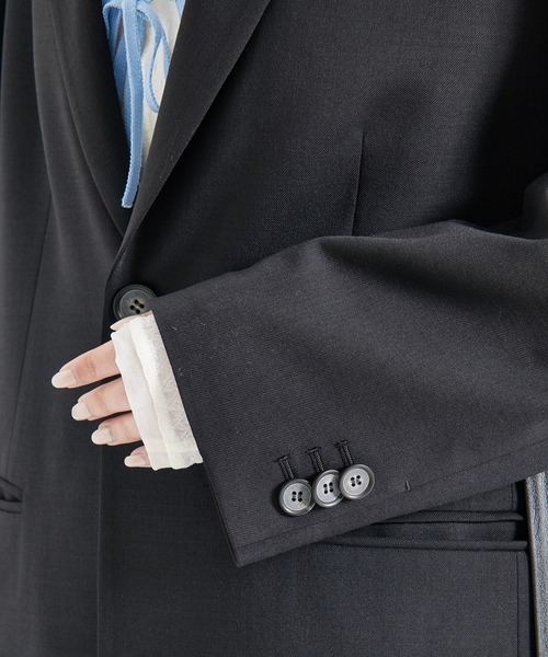 STUDIOUS(ステュディオス)の「【STUDIOUS/ステュディオス】Leather Belted Tailored Jacket/レザーベルテッドテイラードジャケット(テーラードジャケット・レディース・ブラック/ベージュ・1/2)」の16枚目の写真