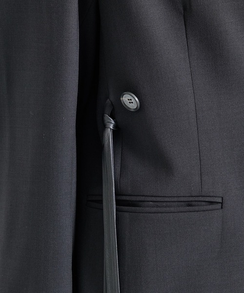 STUDIOUS(ステュディオス)の「【STUDIOUS/ステュディオス】Leather Belted Tailored Jacket/レザーベルテッドテイラードジャケット(テーラードジャケット・レディース・ブラック/ベージュ・1/2)」の14枚目の写真