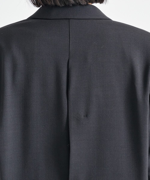 STUDIOUS(ステュディオス)の「【STUDIOUS/ステュディオス】Leather Belted Tailored Jacket/レザーベルテッドテイラードジャケット(テーラードジャケット・レディース・ブラック/ベージュ・1/2)」の12枚目の写真