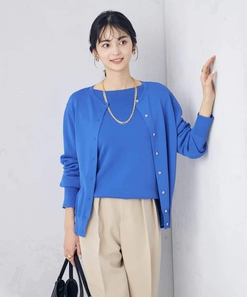 a.v.v（アーヴェヴェ）の「【洗える/UVカット】クルーネックカーディガン（カーディガン/ボレロ・レディース・ホワイト/ブラック/オレンジ/ブルー/ミント/グレー系その他・40/38/36/34/42）」の6枚目の写真