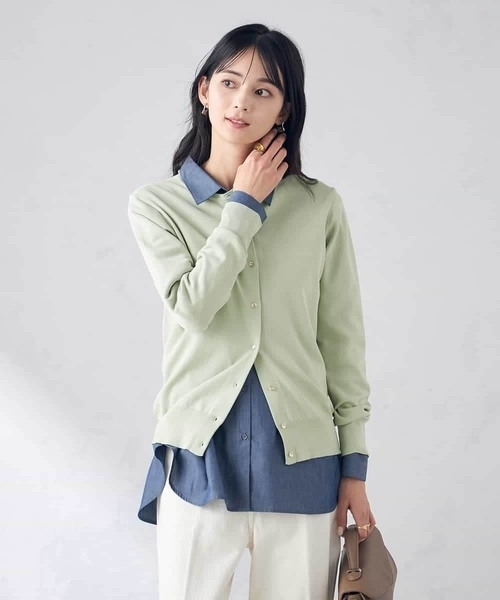 a.v.v（アーヴェヴェ）の「【洗える/UVカット】クルーネックカーディガン（カーディガン/ボレロ・レディース・ホワイト/ブラック/オレンジ/ブルー/ミント/グレー系その他・40/38/36/34/42）」の5枚目の写真