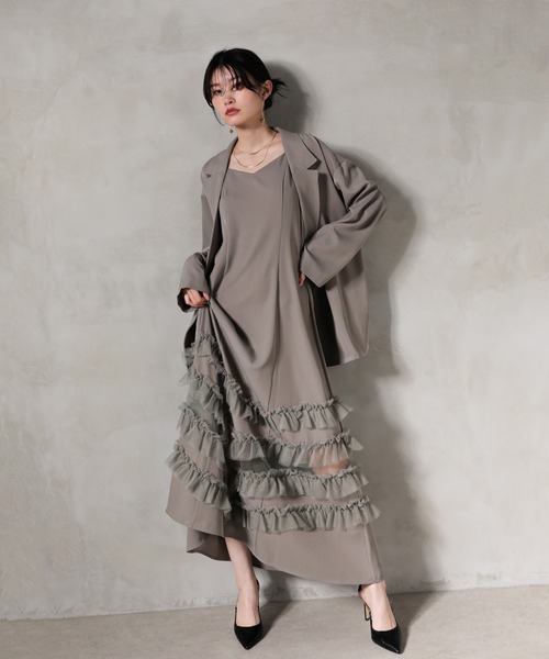 Kana（カナ）の「裾フリルキャミワンピース オーバーサイズジャケット