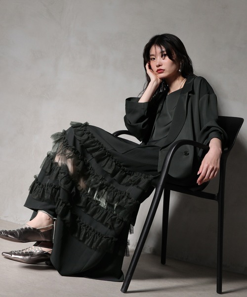 Kana（カナ）の「裾フリルキャミワンピース オーバーサイズジャケット