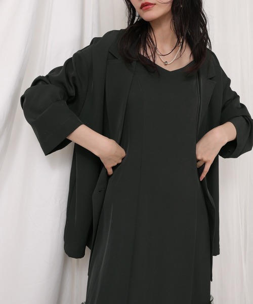 Kana（カナ）の「裾フリルキャミワンピース オーバーサイズジャケット