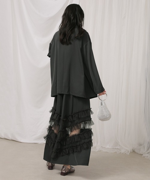 セール】裾フリルキャミワンピース オーバーサイズジャケット 2点