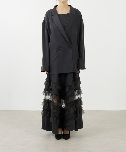 セール】裾フリルキャミワンピース オーバーサイズジャケット 2点