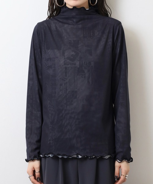 ブローディア BRODIAEA メッシュメロウトップス リバーシブル可 転写プリント×無地 （ライム） セール】BRODIAEA メッシュメロウトップス リバーシブル可 転写