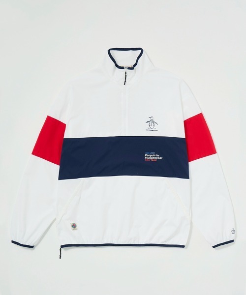 penguin BY MUNSINGWEAR（ペンギン バイ マンシングウェア）の「Hhalf Zip GOLF TEAM Jacket（その他アウター・メンズ・ネイビー/ホワイト・M/L/XL）」の2枚目の写真