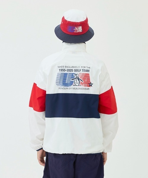 penguin BY MUNSINGWEAR（ペンギン バイ マンシングウェア）の「Hhalf Zip GOLF TEAM Jacket（その他アウター・メンズ・ネイビー/ホワイト・M/L/XL）」の6枚目の写真