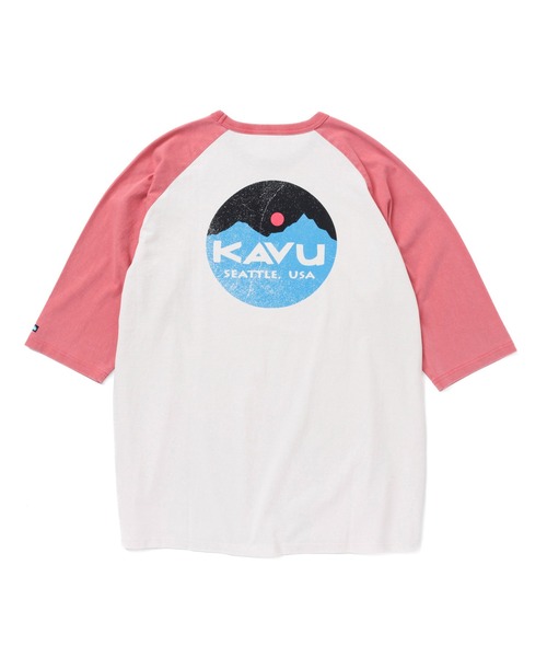 KAVU(カブー)の「KAVU/カブー Mountain Logo BB Tee/マウンテンロゴベースボールティー(Tシャツ/カットソー・メンズ・ブラック/アイボリー/ブルー/レッド・X-LARGE/MEDIUM/LARGE)」の4枚目の写真