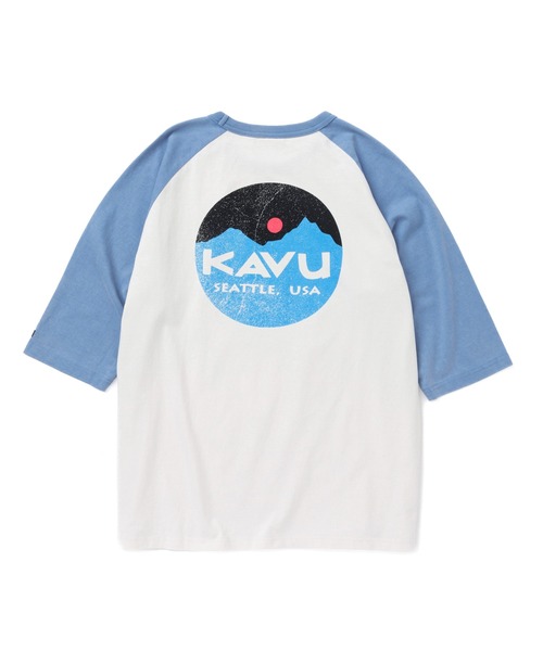 KAVU(カブー)の「KAVU/カブー Mountain Logo BB Tee/マウンテンロゴベースボールティー(Tシャツ/カットソー・メンズ・ブラック/アイボリー/ブルー/レッド・X-LARGE/MEDIUM/LARGE)」の3枚目の写真