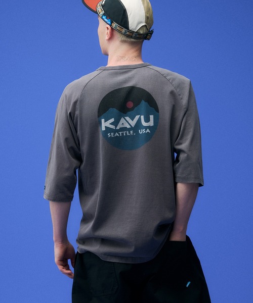 KAVU(カブー)の「KAVU/カブー Mountain Logo BB Tee/マウンテンロゴベースボールティー(Tシャツ/カットソー・メンズ・ブラック/アイボリー/ブルー/レッド・X-LARGE/MEDIUM/LARGE)」の9枚目の写真