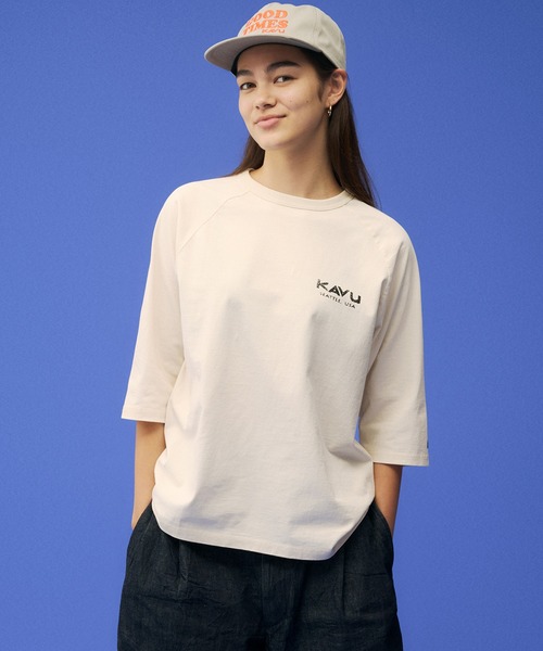 KAVU(カブー)の「KAVU/カブー Mountain Logo BB Tee/マウンテンロゴベースボールティー(Tシャツ/カットソー・メンズ・ブラック/アイボリー/ブルー/レッド・X-LARGE/MEDIUM/LARGE)」の14枚目の写真