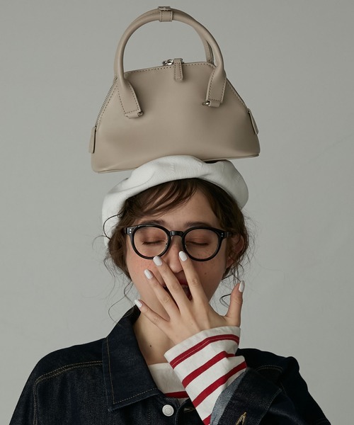 BONLECILL Marche（ボンルシールマルシェ）の「【BONLECILL Marche】2wayヘキサゴンボストンバッグ／ショルダーバッグ（ボストンバッグ・レディース・バーガンディー/ブラック/グレイッシュベージュ・FREE）」の2枚目の写真