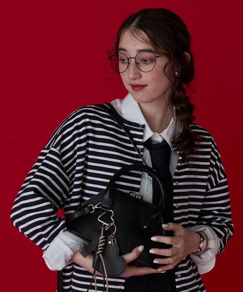 BONLECILL Marche（ボンルシールマルシェ）の「【BONLECILL Marche】2wayヘキサゴンボストンバッグ／ショルダーバッグ（ボストンバッグ・レディース・バーガンディー/ブラック/グレイッシュベージュ・FREE）」の7枚目の写真