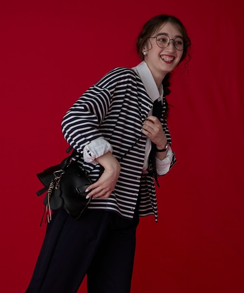 BONLECILL Marche（ボンルシールマルシェ）の「【BONLECILL Marche】2wayヘキサゴンボストンバッグ／ショルダーバッグ（ボストンバッグ・レディース・バーガンディー/ブラック/グレイッシュベージュ・FREE）」の9枚目の写真