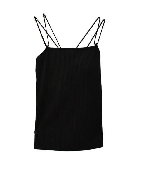 Reurie'（レウリィ）の「カップ付き テレコリブ スクエア キャミソール/telecorib square camisole　バッククロス　レイヤード　キャミ　カジュアル　きれいめ　インナー（キャミソール・レディース・モカ/ホワイト/ブラック・FREE）」の7枚目の写真