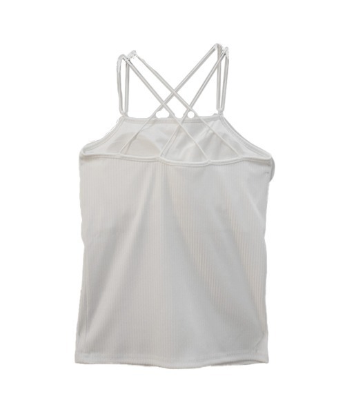 Reurie'（レウリィ）の「カップ付き テレコリブ スクエア キャミソール/telecorib square camisole　バッククロス　レイヤード　キャミ　カジュアル　きれいめ　インナー（キャミソール・レディース・モカ/ホワイト/ブラック・FREE）」の10枚目の写真