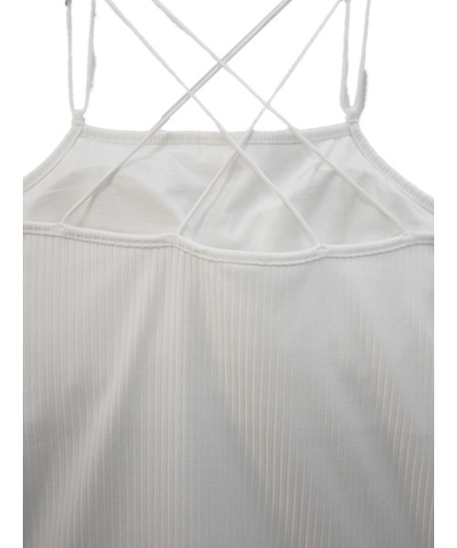 Reurie'（レウリィ）の「カップ付き テレコリブ スクエア キャミソール/telecorib square camisole　バッククロス　レイヤード　キャミ　カジュアル　きれいめ　インナー（キャミソール・レディース・モカ/ホワイト/ブラック・FREE）」の11枚目の写真