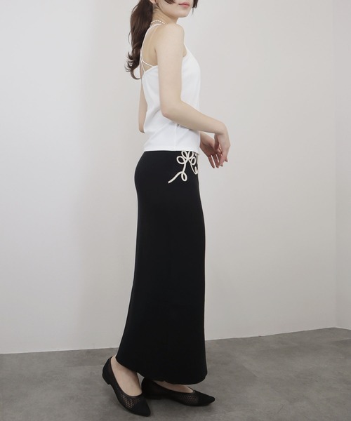 Reurie'（レウリィ）の「カップ付き テレコリブ スクエア キャミソール/telecorib square camisole　バッククロス　レイヤード　キャミ　カジュアル　きれいめ　インナー（キャミソール・レディース・モカ/ホワイト/ブラック・FREE）」の18枚目の写真