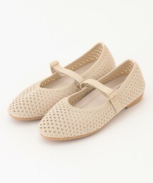 ラウンド メッシュ バレエパンプス