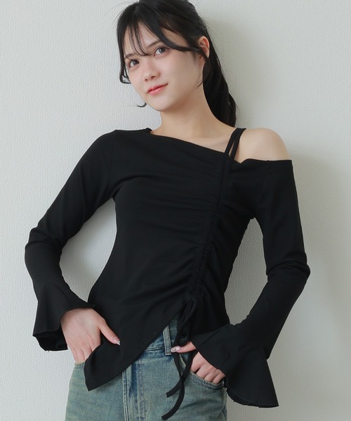 ALEXIASTAM shirring topsシャーリングトップス シャーリングトップス