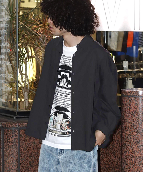 SEEALL（シーオール）の「【SEEALL / シーオール】 REGULAR COLLAR SHIRTS SAU53/ SH381/ I-001（シャツ/ブラウス・メンズ・ブラック/カーキ/ホワイト・46/48）」の7枚目の写真