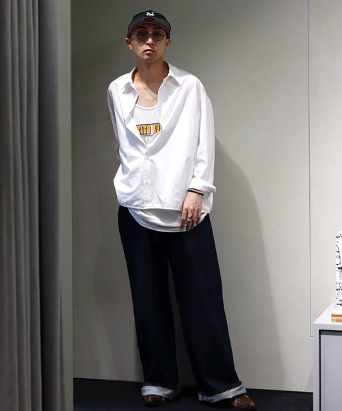 SEEALL（シーオール）の「【SEEALL / シーオール】 REGULAR COLLAR SHIRTS SAU53/ SH381/ I-001（シャツ/ブラウス・メンズ・ブラック/カーキ/ホワイト・46/48）」の8枚目の写真