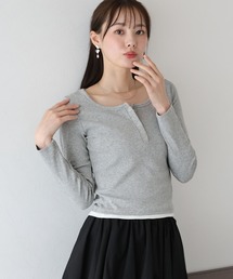 ヘンリーネック長袖Tシャツ