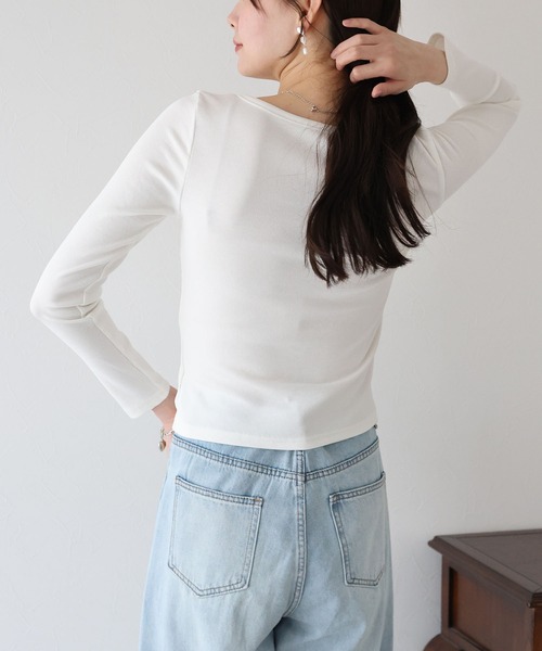 BLUEEAST(ブルーイースト)の「ヘンリーネック長袖Tシャツ(Tシャツ/カットソー・レディース・グレー/ブルー/ブラック/ホワイト/チャコールグレー・MEDIUM)」の7枚目の写真