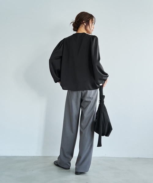 STYLE DELI（スタイルデリ）の「ヴィンテージサテンWリボンブラウス（シャツ/ブラウス・レディース・ブラック/ブルー系その他・FREE）」の11枚目の写真