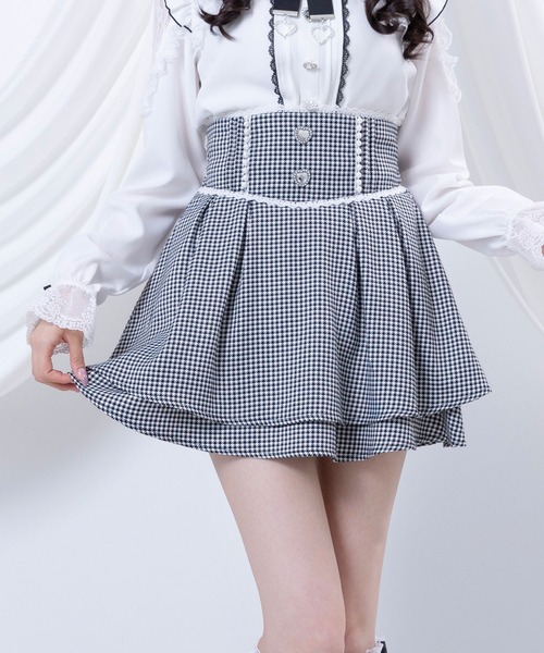 DearMyLove(ディアマイラブ)の「パールビジューフレアスカート(スカート・レディース・グレー/ベージュ/ブラック・SMALL/3L/LL/LARGE/MEDIUM)」の2枚目の写真