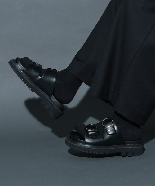 HARE（ハレ）の「ダブルバックルサンダル(HARE)（サンダル・メンズ・ブラック/ブラック系その他・MEDIUM/LARGE）」の18枚目の写真
