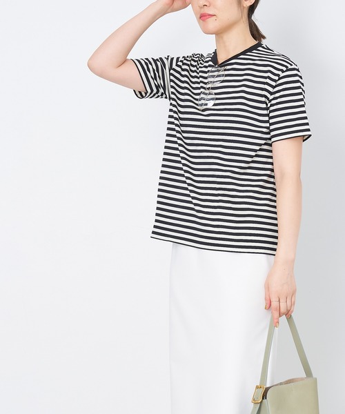 Tシャツ・カットソー ASCLO Mel Mini Border T Shirt (3color) セール】YOEL - mulch border tee / マルチボーダーTシャツ（T