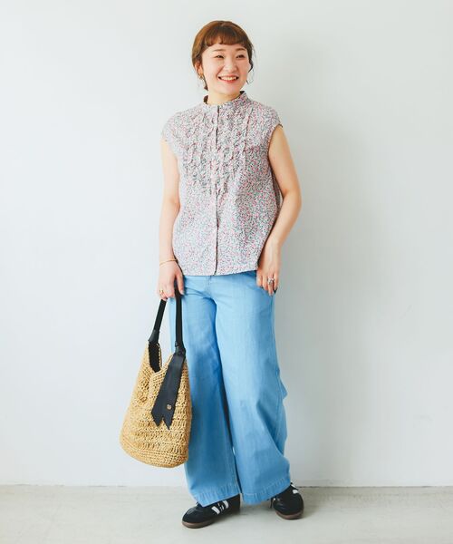 le.coeur blanc（ルクールブラン）の「リバティアソートフロントフリルフレンチブラウス（シャツ/ブラウス・レディース・ブルー系その他2/ピンク系その他2・38）」の15枚目の写真