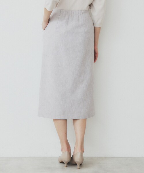 index（インデックス）の「リネンライクラメツイードラップタイトスカート/セットアップ対応【洗濯機洗い可】（スカート・レディース・ライトグレー/ブラック・38/36/40）」の14枚目の写真