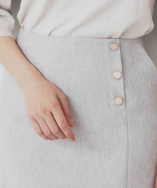 index（インデックス）の「リネンライクラメツイードラップタイトスカート/セットアップ対応【洗濯機洗い可】（スカート・レディース・ライトグレー/ブラック・38/36/40）」の15枚目の写真