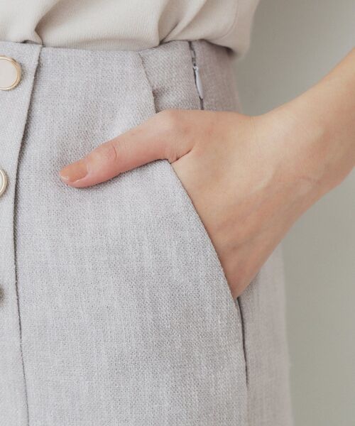 index（インデックス）の「リネンライクラメツイードラップタイトスカート/セットアップ対応【洗濯機洗い可】（スカート・レディース・ライトグレー/ブラック・38/36/40）」の17枚目の写真