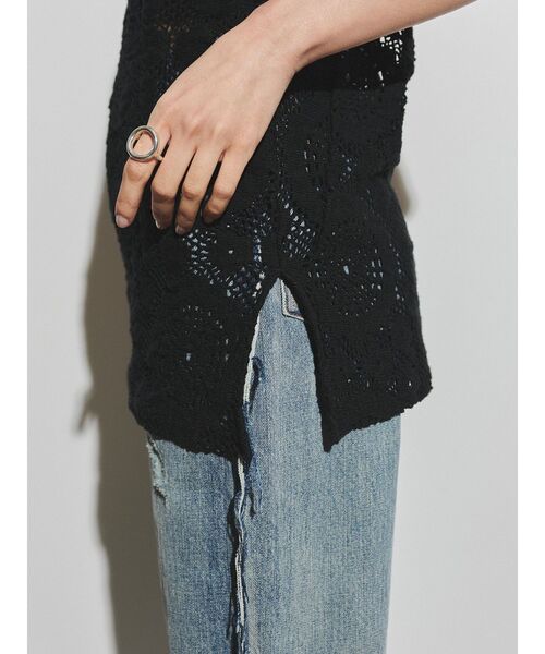 Htage（テージ）の「【Htage】バックデザインレーストップス（Tシャツ/カットソー・レディース・ブラック/オフホワイト・FREE）」の10枚目の写真