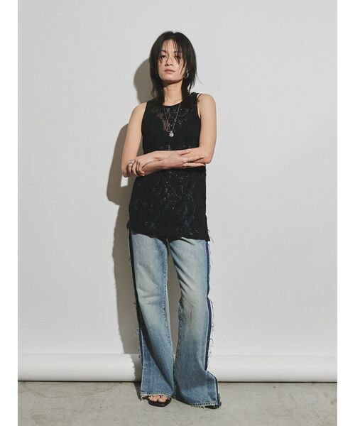 Htage】バックデザインレーストップス（Tシャツ/カットソー