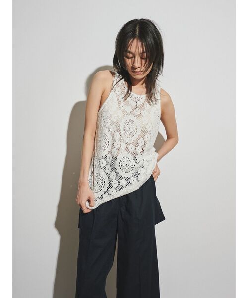 Htage（テージ）の「【Htage】バックデザインレーストップス（Tシャツ/カットソー・レディース・ブラック/オフホワイト・FREE）」の14枚目の写真