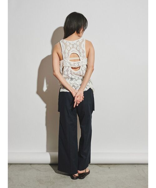 Htage】バックデザインレーストップス（Tシャツ/カットソー