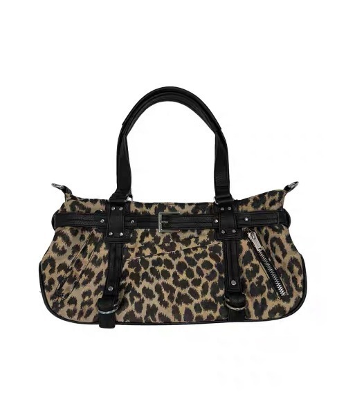 lilful（リルフル）の「【ペットボトル収納可能！】Y2K ベルトボストン2WAYショルダーバッグ ハンドバッグ（ショルダーバッグ・レディース・レオパード/ブラック/ピンク・F）」の10枚目の写真