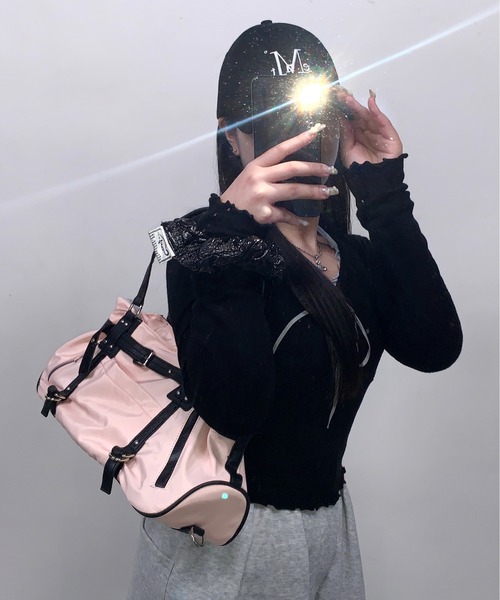 lilful（リルフル）の「【ペットボトル収納可能！】Y2K ベルトボストン2WAYショルダーバッグ ハンドバッグ（ショルダーバッグ・レディース・レオパード/ブラック/ピンク・F）」の13枚目の写真