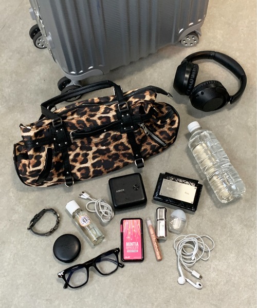 lilful（リルフル）の「【ペットボトル収納可能！】Y2K ベルトボストン2WAYショルダーバッグ ハンドバッグ（ショルダーバッグ・レディース・レオパード/ブラック/ピンク・F）」の18枚目の写真