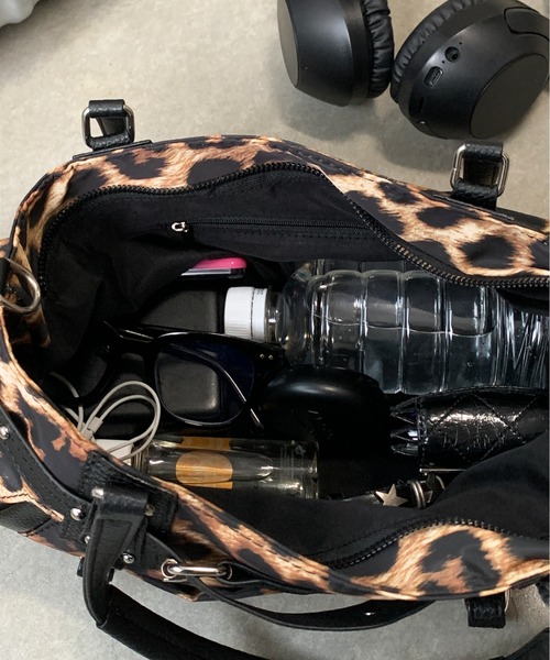 lilful（リルフル）の「【ペットボトル収納可能！】Y2K ベルトボストン2WAYショルダーバッグ ハンドバッグ（ショルダーバッグ・レディース・レオパード/ブラック/ピンク・F）」の19枚目の写真