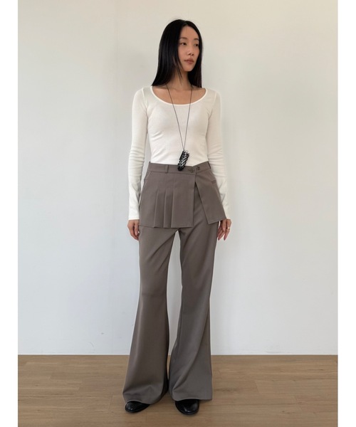 Didot.showroom（ディドット ショールーム）の「スラックスラップスカート（スカート・レディース・ブラック/ブラウン・FREE）」の10枚目の写真