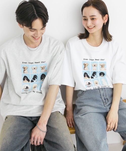 セール】『ユニセックス』Dog graphic Short-Sleeve T-shirts（T