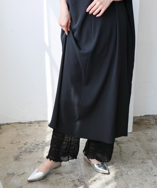 No Rule No Line（ノール－ルノーライン）の「レイヤード風シアーチュールパンツ シアーレギンス（その他パンツ・レディース・チャコール/アイボリー/ブラック・FREE）」の16枚目の写真